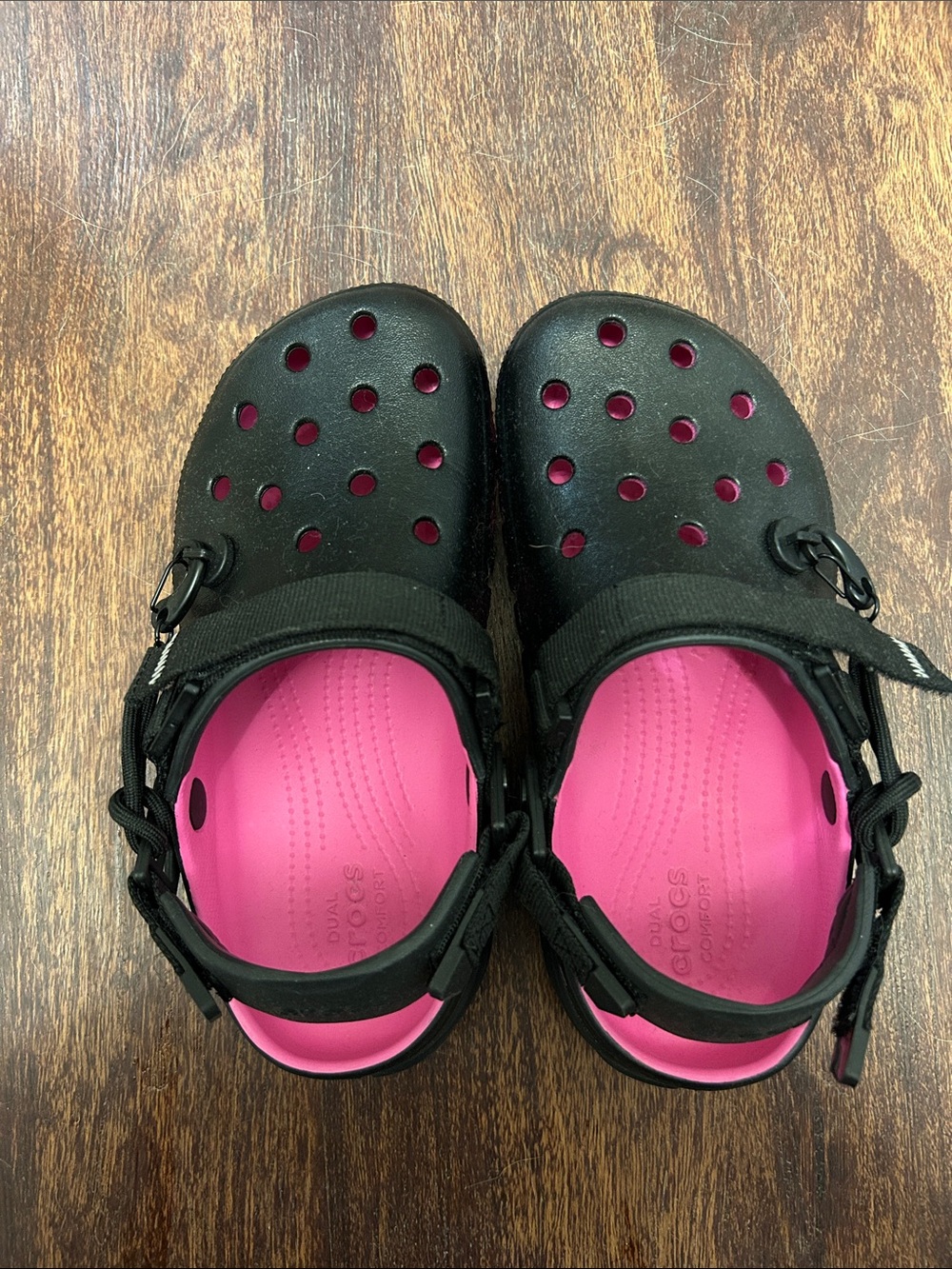 Post Malone unisex CROCS Black Clogs with Pink Footbed